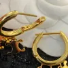 Ny designad båge de triomphe 3in1 ringhalsband örhänge i mässing diamantörhängen franska vintage kvinnor öron hoops designer smycken er90288r
