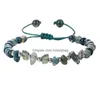 Perline New Natural Crushed Stone Chakras Bracciale con topazio ametista Rame intrecciato a mano per gioielli da donna Braccialetti con consegna a goccia Dhwsl