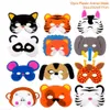 Sarongs 12 st. Party Mask Eva Foam Birthday Material Animal Mask Cartoon Party Kid Kostym Durguise Zoo In Jungle Mask Decoration for Party
