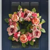 Decorative Flowers Po Prop Bright Colors Welcoming Spring Door Wreath Balcony Supply