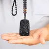 Naszyjniki wiszące -Selling Natural Jadeite Obsidian Bell Parowana biżuteria Baqi Jade Brand Amulet Bead Naszyjnik dla mężczyzn i kobiet