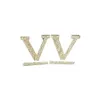 Moda damska 18K pozłacane designerskie kolczyki sztyfty projektanci marki geometria litery kryształ Rhinestone kolczyk wesele biżuteria ER0318-ER0319
