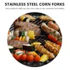 Dinnerware Sets 10 Pcs Stainless Steel Corn Needle Barbecue Tool Useful Fruit Forks Exquisite BBQ Cob Delicate Simple Home Tableware