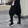 Męskie spodnie dziewięć dzielonych wiosny i jesienne trend Harun Mężczyźni luźne Yamamoto czarne wiszące krocze