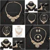 Bracelet Necklace Est African Jewelry Sets Nigerian Woman Fashion Earrings Jewelery Set Costume Accessories Drop De Dhgarden Dhlvg