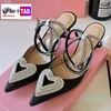 Luxury high heels designer women Dress Shoes womens Heart heel summer sandal Bow sandals party wedding dance shoe