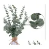 Fleurs décoratives Couronnes Faux Plante Verdure Mariage Pour Vase Pièce Maîtresse Real Touch Eucalyptus Artificiel Décor À La Maison Tiges Leav Dhjvx