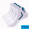 Chaussettes de sport 10 pièces 5 paires été coton homme court mode respirant bateau confortable décontracté mâle blanc 230617