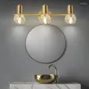 Стеновые лампы Нордические медные хрустальные зеркало световые светодиоды современная минималистская лампа для ванной комнаты