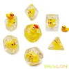 Sports Toys Bescon YellowDuck RPG Dice Set of 7 Novelty Yellow Duck Polyhedral Game set 230617