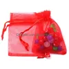 Jewelry Pouches Bags 100Pcs Dstring Organza Gift Bag Packaging Display Pouch For Diy Beads Jewellery 7X9/9X12Cm Drop Deliver Dhewb