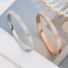 Designer de marque Carter Star Full Sky deux rangées de bracelets en diamant pour hommes et femmes bracelet en acier en acier en titane avec logo A7QX