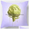 Cushion/Decorative Pillow Dissoing Art Printing Square Pillowcase Used For Home Decoration Car Sofa Cushion Er 45Cmx45Cm Drop Delive Dhspx