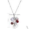 Pendentif Colliers Mylongingcharm Personalzied Cadeau Saint Valentin Goutte D'eau Initiale Avec Gravure De Pierre De Naissance Livraison En Goutte J Dhgarden Dho6P