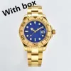 Relógios masculinos luxuosos, relógio de ouro para homem, diamante, movimento automático, mostrador grande, bisel de cerâmica, relógios de alta qualidade
