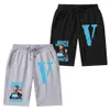 Fashion Design Vlone Shorts Letter Printed Big V Shorts Spring and Autumn Sports Trend Loose Beach Sports Pants