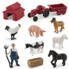 Figurines d'action 10 pièces en plastique vers le bas sur la ferme ensemble de jeu tracteur balle de foin avec animaux jouets éducatifs décor à la maison cadeau d'anniversaire de noël 230617