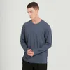 Lulus Men's Long Sleeve T-Shirt Solid Quick Dry Fitness Workout Running Tops Casual Breattable Gym Training Sport Tee Samma modell för Internetkändisar 449