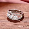 Hochzeit Ringe Mode Hohl Strass Für Frauen 2023 Geometrische Frauen Ring Einfache Designer Schmuck Party Anillos