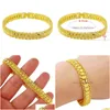 Bracelets porte-bonheur véritable bracelet en or 24 carats 8 mm voiture fleur femmes hommes bijoux cadeauxcharme Lars22 Drop Delivery Dhcfm