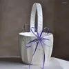 أغطية الرأس 1pc 13x22cm فاخرة خمر زهرة فتاة جولة سلة زفاف مزدوجة القلب وحيد القرن