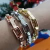 Klassiskt hiphop -kubansk armband för män och kvinnor designer armband högkvalitativ 18k guld rapstjärna lyxarmband