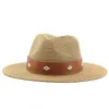 Cappelli a tesa larga Cappello Panama Sole estivo per donna Uomo Scava fuori Spiaggia Paglia Uomo Protezione UV Cappellino Chapeau Femme Fedora da donna