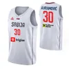 スクリーンプリント10 Vladimir Lucic Jersey Srbijaバスケットボール2023ワールドカップ25 Ognjen Jaramaz 4 Milos Teodosic 8 Nemanja Bjelica 51 Baban Marjanovic 7 Bogdan Bogdanovic