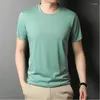 Mannen T-shirts Hoge Kwaliteit Mannen Moerbei Zijde Tops Zomer Plain Casual O-hals Modale Tees Korte Mouw Mannelijke katoenen T-shirt