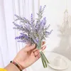 Dried Flowers 8 Heads Artificial Plastic Lavender Wedding Decorative Wreaths Christmas Decorations for Home Scrapbook Fake Plants