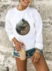 Kvinnors hoodies kvinnor kläder värld reser akvarell tryck kvinnliga tröjor damer mode kvinna höst vår grafiska tröjor