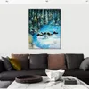 Mooie landschappen Canvas Art Winter Forest handgemaakte olieverfschilderij voor slaapkamer muur