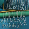 Ожерелья с подвесками a z Custom Rhinestone Tennis Chain Letter Ожерелье для женщин Мужчины Хип-хоп Ювелирные изделия Алфавит Колье Оптовая 230613