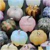 Piedras preciosas sueltas 30Mm Piedra natural Mtiple Calabazas de Halloween Forma Artesanía Opalite Adorno de calabaza Entrega directa Joyería Dhptx