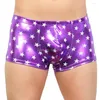Caleçons 3 Pcs/Lot sous-vêtements pour hommes poche de renflement troncs coupe carrée pantalon court brillant étoile Faux Boxer