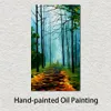 Beautiful Landscapes Canvas Art Summer Forest Handmade Oil Painting for Bedroom Wall