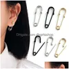 Charm Trendy Uni Punk Rock Style Safety Pin Ear Hook Stud Earrings Exquisite Jewelry Gift For Women Men Drop Delivery Dhzhz