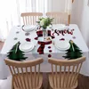 テーブルクロススノーフライフ雪だるまクリスマスツリー格子縞のテーブルクロス防水ダイニング長方形の丸い家庭用キッチン装飾