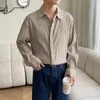 メンズカジュアルシャツシルキーブラックハイグレードの長袖ビジネスメンドレスシャツ熟成セクシーな韓国語バージョンルーズイージーケア