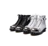 Fashion Low heel Rivets Ankle Boots for women Metal toe Bandage Ridding Boots Shoes