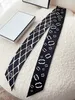 Marque de créateurs Lettres Imprimer 100% Foulards en soie véritable Bandanas Bandeau pour femme Mode Longue Écharpe Double Pont Paris Épaule Fourre-Tout Lage Ruban Head Wraps