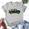 Magliette da donna St. Patricks donna magliette per camion a quadri camicia vintage shamrocks tops tops di St Patrick Matching P Black Top L