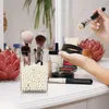 Förvaringslådor akryl makeup borste hållare arrangör med pärla fyllmedel skrivbord hudvård produkt