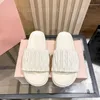 Top qualité femmes pantoufles Designer plat Mule Matelasse glisser chaussures mode été sandales en cuir avec la taille de la boîte 35-41
