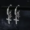 Boucles d'oreilles unisexe Punk boucle d'oreille hommes croix gland chaîne pour Couple gars bijoux Hiphop/Rock Grunge accessoires de fête