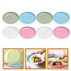 Dinnerware Sets 8 Pcs Disc Nordic Decor Serving Tray Pp Handle Plastic Plate Storage Child Handheld Fruit