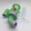 Kit mini bong in silicone colorato portatile rimovibile facile da pulire pipa ad acqua Tubi di gorgogliamento Dry Herb Tabacco con filtro Maniglia Imbuto Ciotola Supporto per pipe