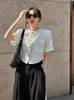 Camicette da donna 2023 Estate Coreano Elegante Moda Piccole Camicie Profumate Camicetta Asimmetrica Top Manica Corta Vintage Francese