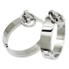 Bangle Polished stainless steel lockable slave wrist and ankle cuffs bondage restraints bracelet with removable O ring 230616