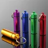 حبوب منع الحمل مربع مفتاح السلسلة حامل الألومنيوم مقاومة للماء حاوية حاوية مفاتيح keychain jar stash stash accessories الجملة gg